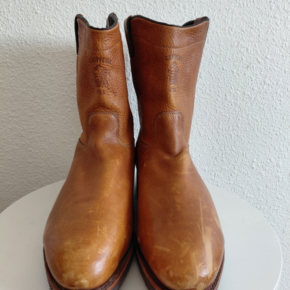 Chippewa Vintage Mens Honey Brown Pull on Leather Boots main image 6